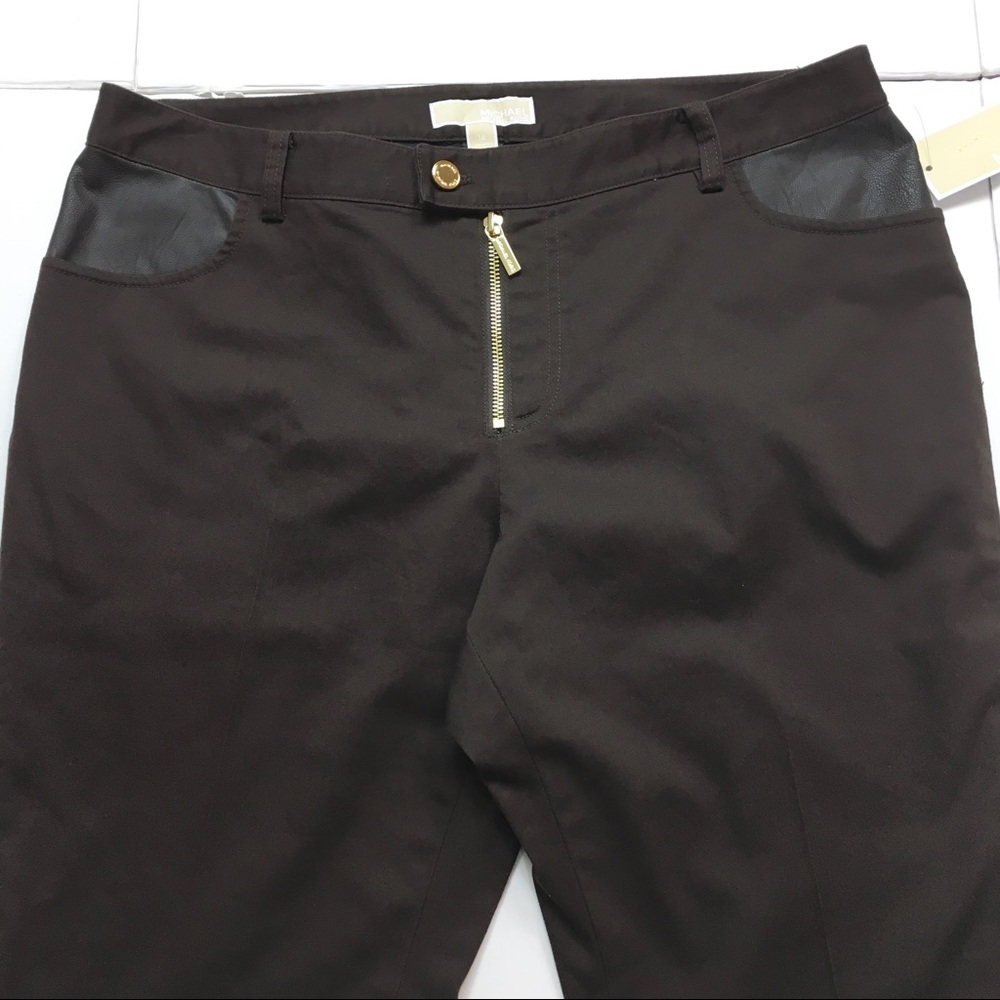 NWT Michael Michael Kors Brown Flare Pants - Picture 3 of 8